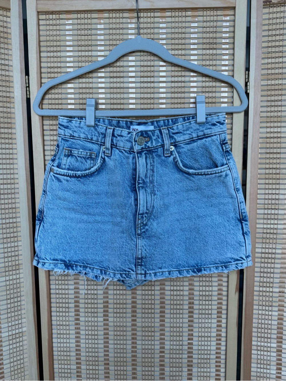 Zara Light Blue Denim Mini Skort